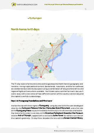 example page 2 from our offline Travel Guide for North Korea
